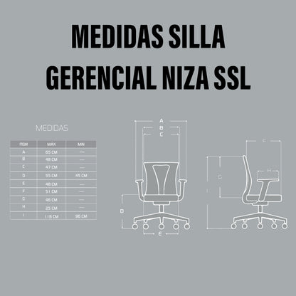 Silla gerencial niza ssl (sin soporte lumbar)